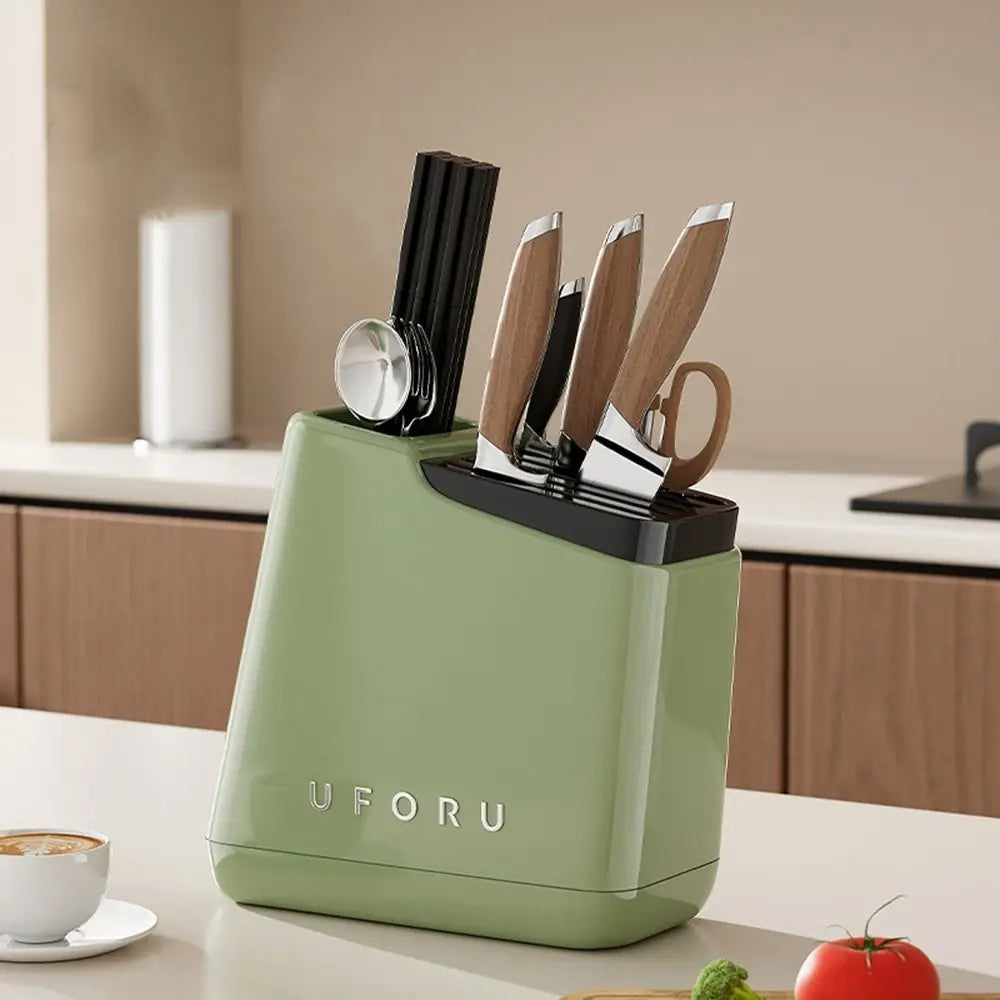 Stable Knives Storage Rack Large Capacity Space Saving Countertop Knives Holder Plastic Anti-slip Cutlery Organizer Kitchenware