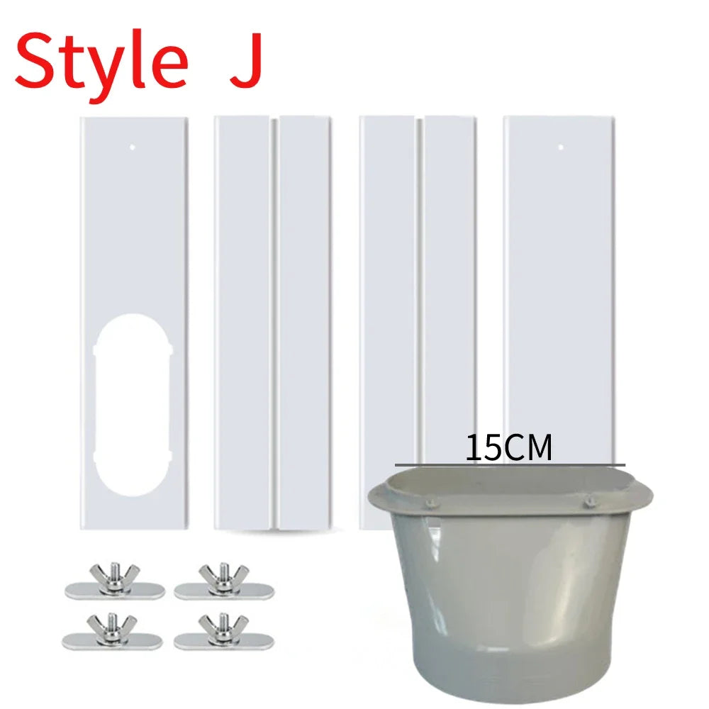 Air Conditioner Exhaust Hose Vent Kit Mobile Air Conditioning Parts Window Kit Slide Plate Tube Connector Wind Shield Adaptor