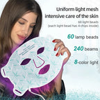 8 Colors Facial LED Mask with Neck Red Light Near Infrared Therapy Beauty Mask Anti Aging Skin Rejuvenation Lifting Tighten