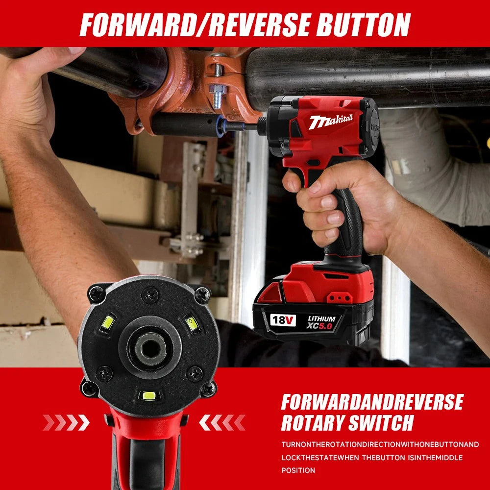 multi-fit impact driver long life strong driving force easy to control 20v rechargeable power tool for Milwaukee battery pin