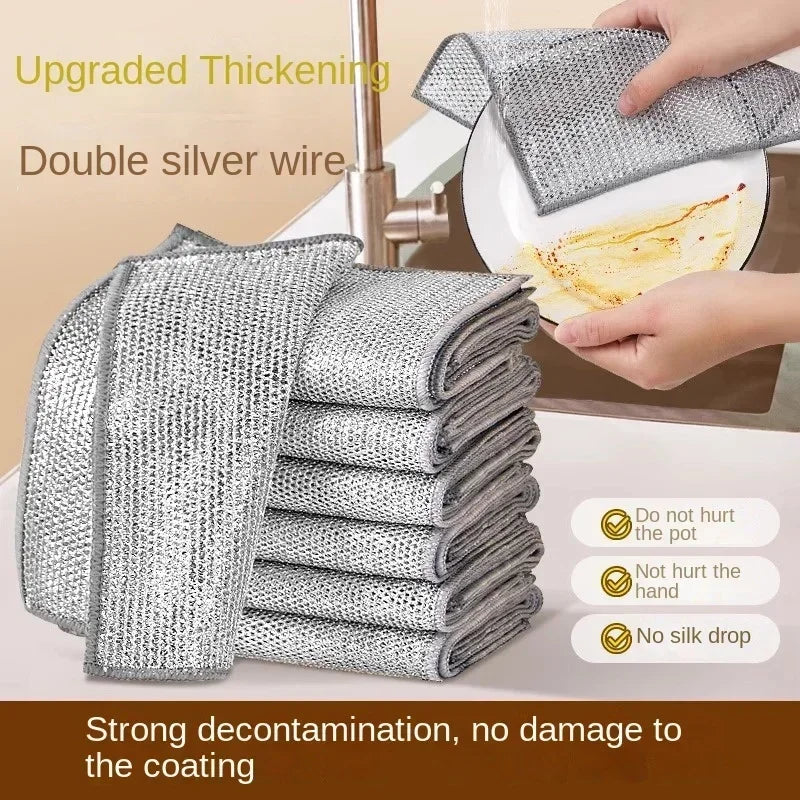 Microfiber Cleaning Cloths Kitchen Metal Cloth Towels Clean Food Frets Microfiber Napkins for Kitchen Stainless Steel Cloth
