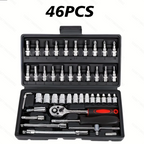 46-Pc. Drive Socket & Ratchet Wrench Set - Car Tool Kit | AlluCanFind