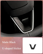 For Tesla Model 3 Highland 2024 Car Accessories Steering Wheel Patch Decorative Protective Cover Sticker Steering Wheel Sticker