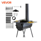 VEVOR 118in Wood Stove Alloy Steel Camping Tent Portable Wood Burning Stove with Chimney Pipes & Gloves Hot Stove for Outdoor