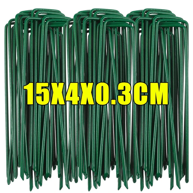 Galvanized U-type Garden Staples Heavy-duty Fence Tubing Stakes Sod Pins Artificial Grass Tent Securing Pegs Lawns Ground Nails