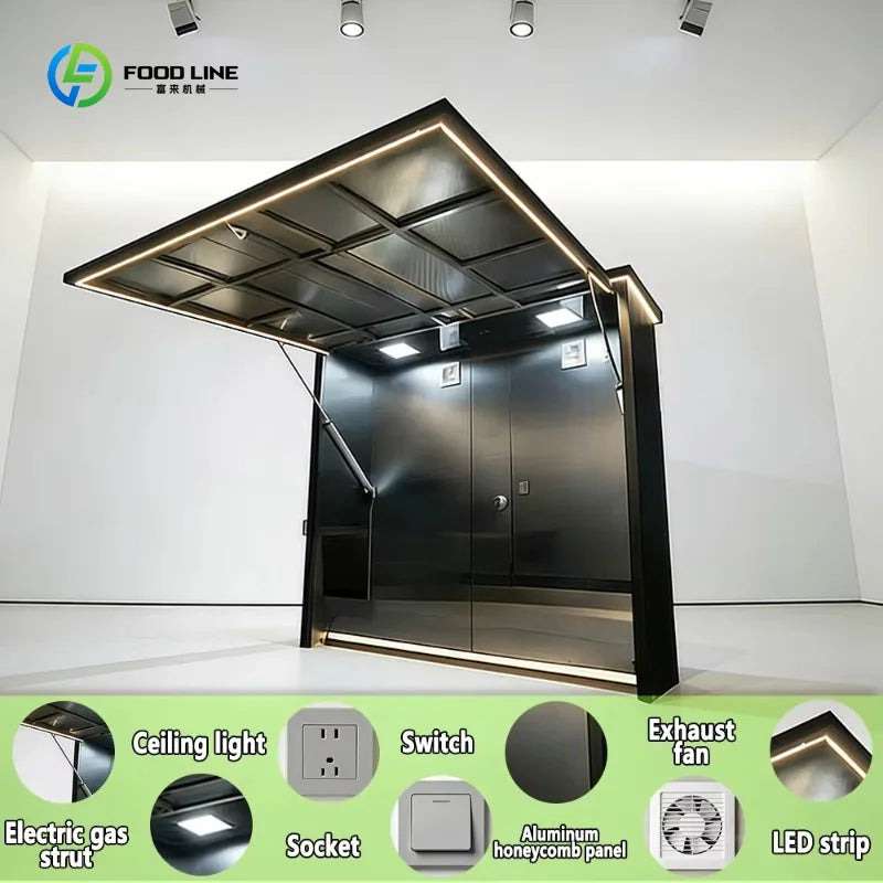 Modular Outdoor New Design Tiny House Mobile Kitchen Prefab Kitchen House with Automatic Door Customized