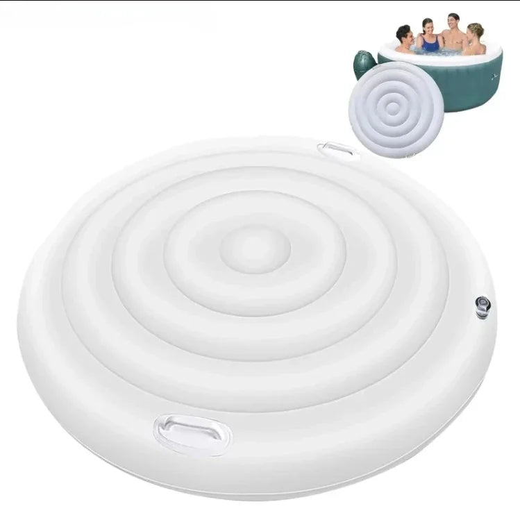 140/165cm Diameter Jacuzzi Inflatable Energy Saving Round Hot Tub Lid Outdoor Spa Pool Windproof Rain Overflow Thermal Cover