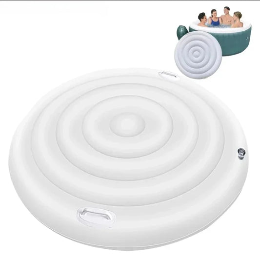 140/165cm Diameter Jacuzzi Inflatable Energy Saving Round Hot Tub Lid Outdoor Spa Pool Windproof Rain Overflow Thermal Cover