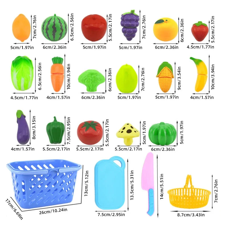 Kitchen Toys Set Cutting Fruit Vegetable Pretend Role Play Girl Toys Miniature Food Education Toy for Toddler Child Fidgets Toys