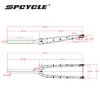 Spcycle 2024 New Carbon Gravel Fork Max Tire 700x55C or 29x2.1'' Tapered Disc Brake MTB Gravel Bicyel Rigid Forks