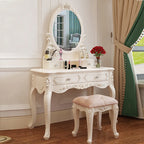 Luxury Makeup Vanities Storage Drawers Dressers Bedroom Organizer Vanity Makeup Desk Standing Corner Dressing Table with Light
