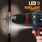 16.8V/21V Cordless Drill ,10MM 3/8'' Keyless Chuck,1.3Ah Li-Ion Battery,2 Variable Speed for assembling, repairing and DIY