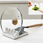 Kitchen Spoon Holder Spatula Rack Organizer Pot Lid Stand Kitchen Accessories Gadgets Tools Home Camping Picnic Non-slip Pad