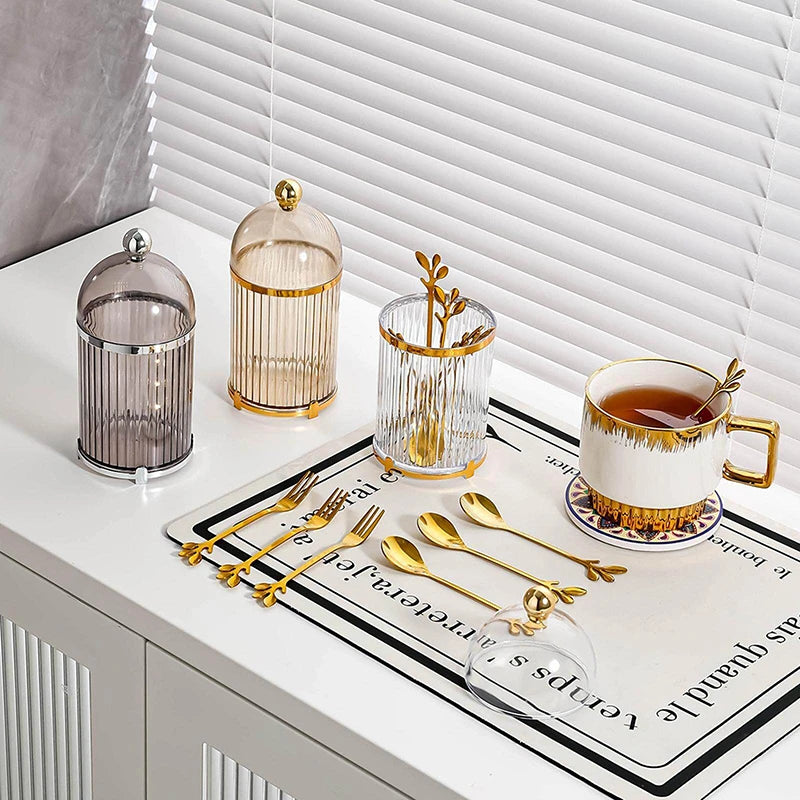 For Dining Room Kitchen Tabletop Countertop Organization Food Storage Canister Modern Coffee Spoon Dessert Fork Holder
