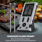 Wireless Meat Thermometer Digital Bluetooth Food Thermometer 2 Probe with LCD Display for Grill, Smoker, Air Fryer, Rotisserie