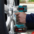 ONEVAN 520N.M Brushless Electric Impact Wrench 1/2 Inch Cordless Wrench Screwdriver Repair Power Tool For Makita 18V Battery Pin