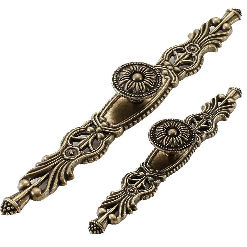 Handles Drawer Cabinet Furniture Kitchen Handles for Cabinet Knob Door Drawer Furniture Kitchen Knob Bronze Carving Single Hole