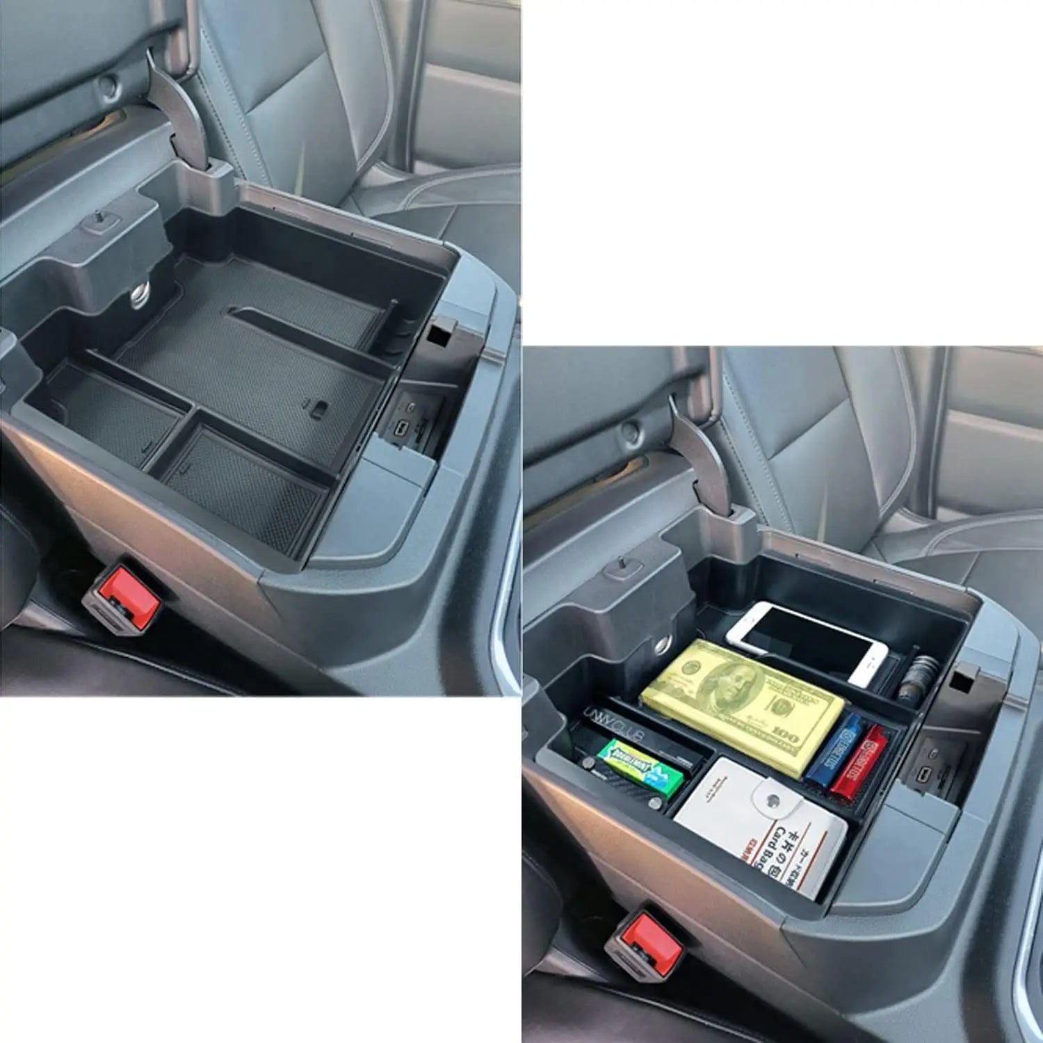 Center Console Organizer Tray Compatible with 19-22 Chevy Silverado GMC Sierra 1500 Accessories -Full Console wBucket Seats ONLY