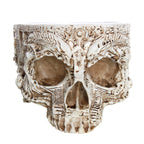Resin Human Skull Model Flower Pot Multifunctional Gothic Skeleton Planter Container Home Decor Halloween Skeleton Flowerpot