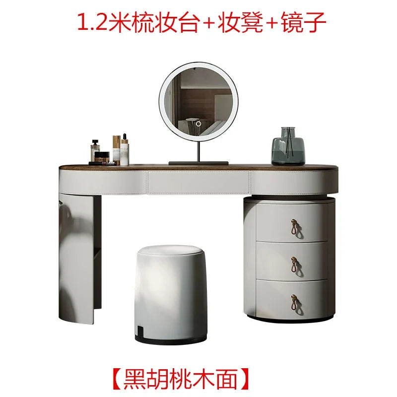 Girls Baby Mirror Dresser Table Sets Waterprrof Nordic Storage Dressing Table Wood Women Coiffeuse De Chambre Bedroom Furniture