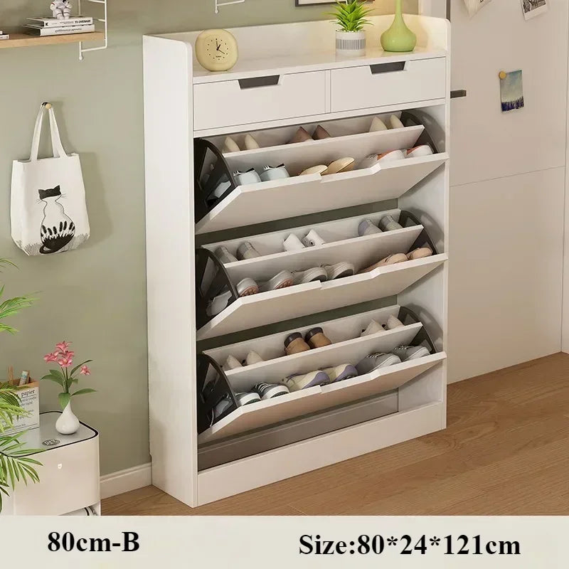 Simple Flip Bucket Shoe Cabinet Entrance Ultra-thin Shoe Cabinet Large Capacity Simple Storage Rack Indoor Shoe Storage Cabinet