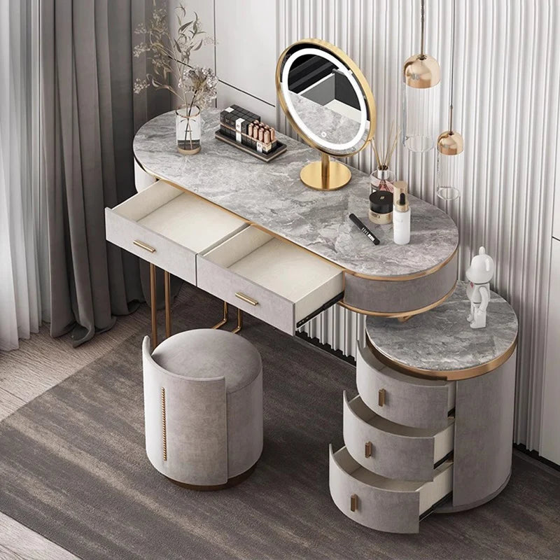 Girl Garden Vanity Table Bedroom Mirror Modern Bathroom Dressing Table Jewelry Organizer Mesa De Maquillaje Trendy Furniture