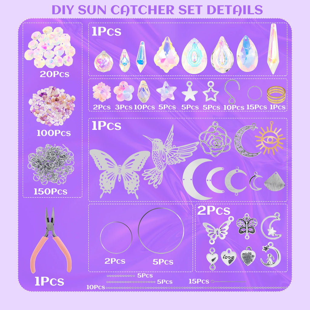 Sun Catchers Making Kits Craft for Garden Window Home Decor Crystal Suncatchers DIY Wind Chime Sun Catchers Making Kit Gifts