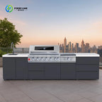 Customized Commercial Modular Outdoor Kitchen BBQ Grill Cabinet Island All-In-One Stainless Steel Outdoor Kitchen Bbq Island