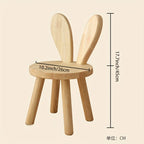 Creative Solid Wood Rabbit Ears Stool: Cute, Simple, And Decorative for Your Home