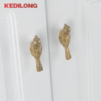 KEDLO Solid brass European luxury bird drawer knob furniture hardware kitchen cabinets gold pull handle