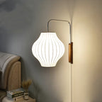 Modern Nelson Ball Wall Sconce Modern Japanese Wall Lamp for Living Room Bedroom Home Bedside Office Hotel Silk Cloth Lamps