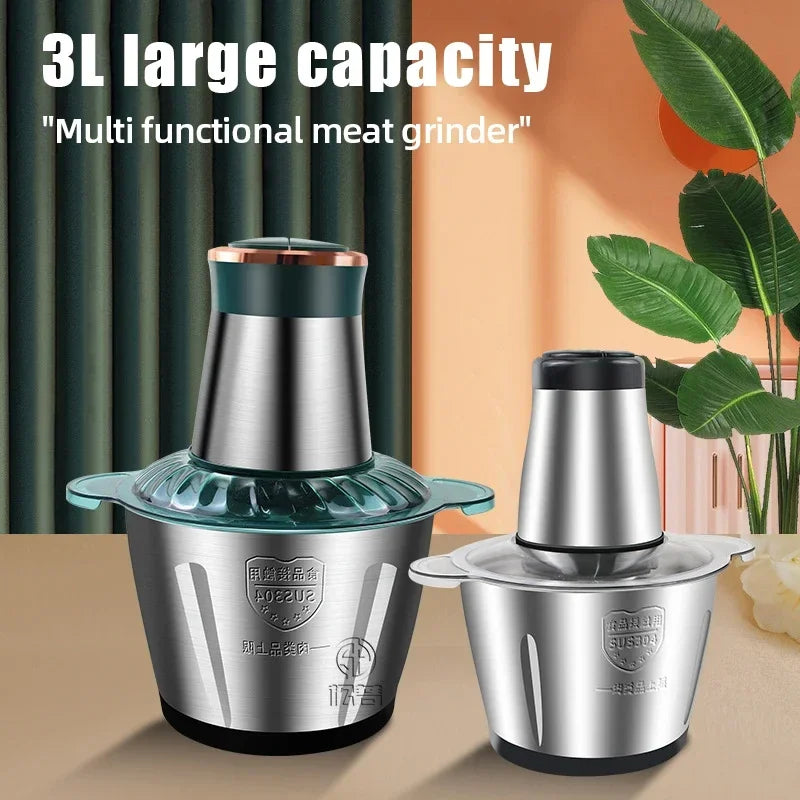 Electric Meat Grinders 3L Food Crusher 6S Stainless Steel Multifunctional Vegetable Slicer Processor Chopper Kitchen Appliances