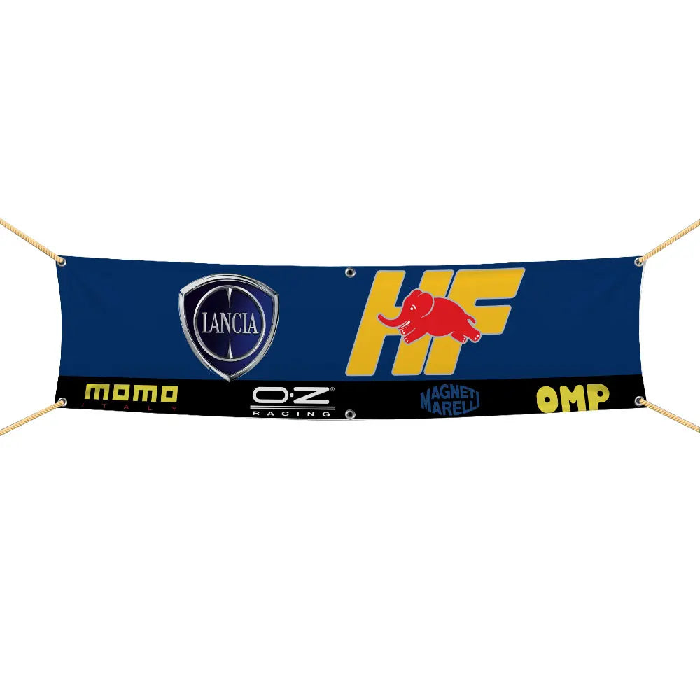 60x240cm Lancias HF Racing Car Flag Banner Tapestry Polyester Printed Flag Garage or Outdoor For Decoration