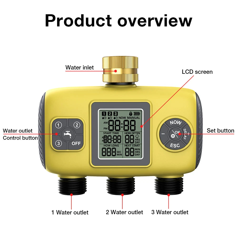 New Smart Outdoor Water Timer - Touch Screen Control
