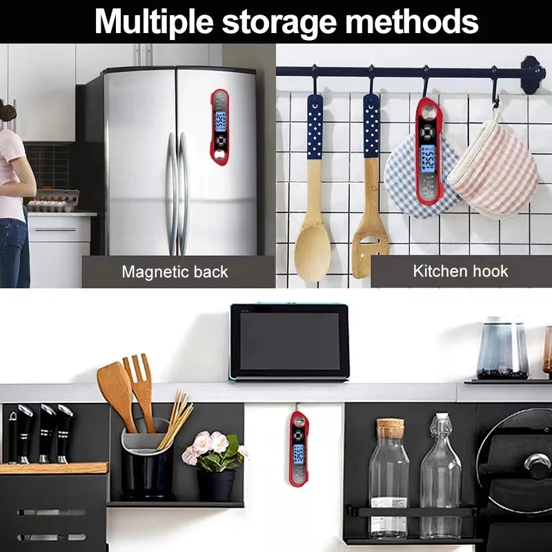 Dual-Probe Waterproof Digital Food Thermometer for Kitchen,Oven,Meat&Grilling-Rotating LCD Screen, Alarm Function & Fast Read