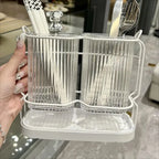 Wall Mounted Kitchen Cutlery Organizer Light Luxury Chopstick Spoon Holder Stainless steel Utensil Drying Rack