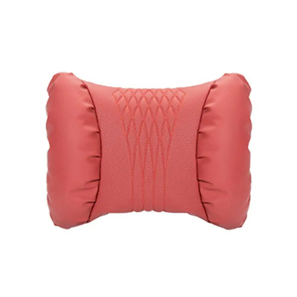 Summer Car Headrest Lumbar Nappa Leather Support Pillow Set Soft Comfortable Breathable Car Neck Pillows Car Seat Accessories