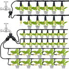 5M-30M Outdoor Misting Cooling System Garden Irrigation Watering 1/4'' Brass Atomizer Nozzles 4/7mm Hose for Patio Greenhouse