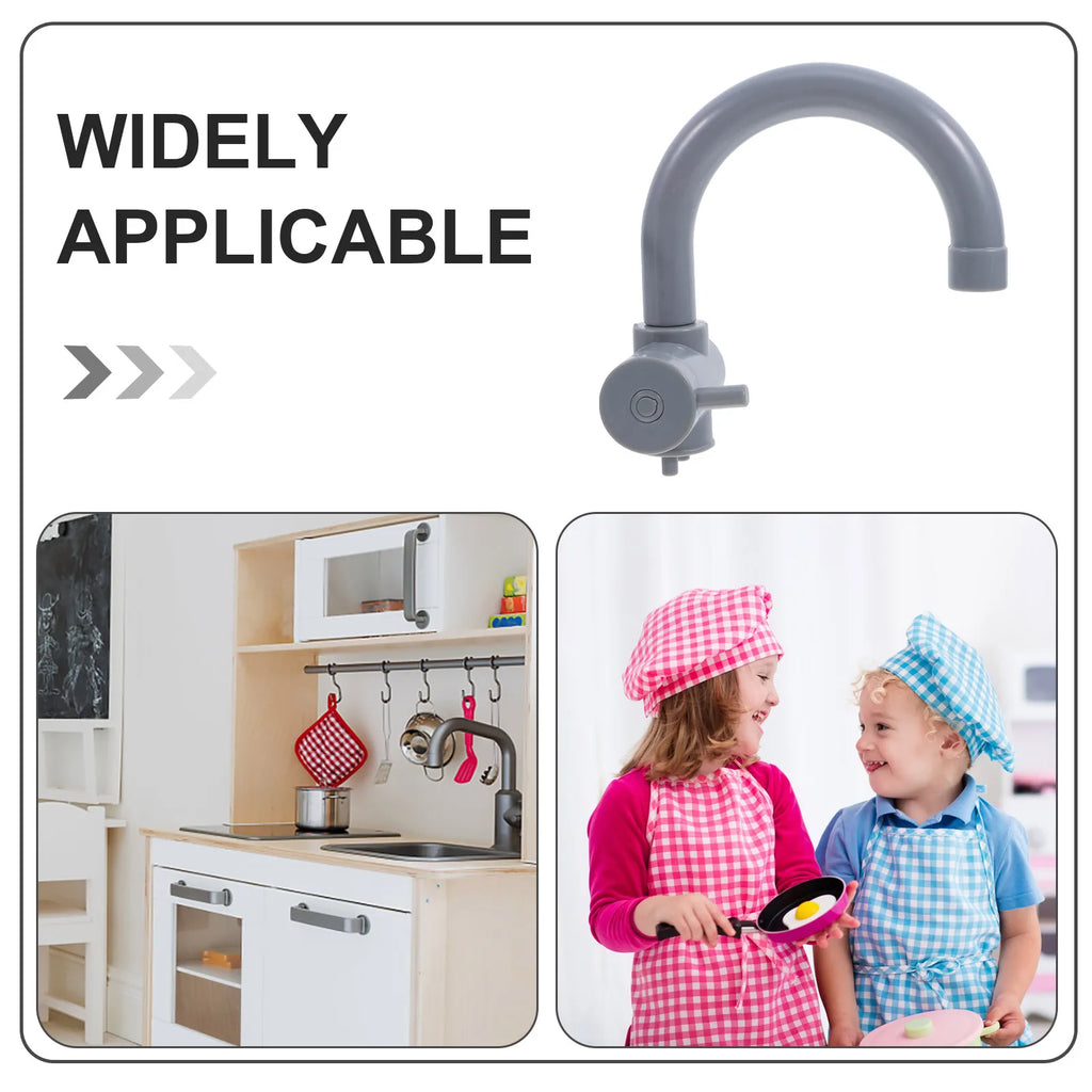 2Pcs Fun Game Faucet Kitchen Sink Toy Accessories Children's Playset Role Playing Kitchen Faucets Kids Pretend Fake Plaything