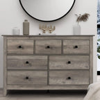 7 Drawer Dresser - Wooden Bedroom Dressers, Storage Drawers Cabinet for Bedroom, Living Room, Farmhouse Chest of Drawers, White