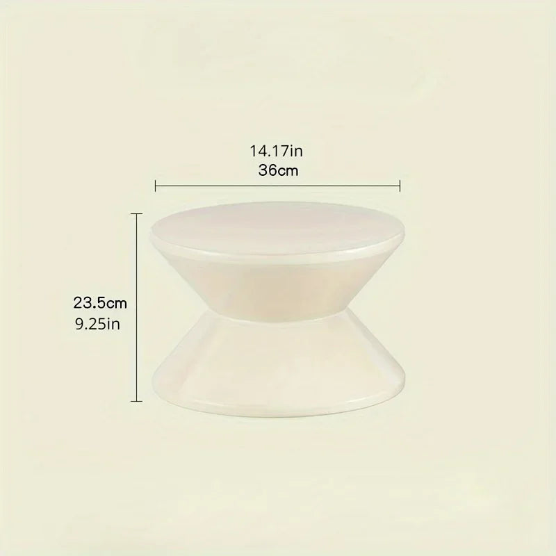Chic Shoe Changing Stool, Elegant Hourglass Shaped Round Stool Perfect for Living Room & Bedroom - Available in White/Black