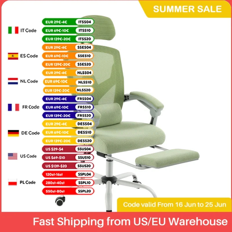 JHK Ergonomic Reclining High Back Mesh Living Room Rocking Gaming Chair Computer Desk Swivel Rolling  Lumbar Support Pillow