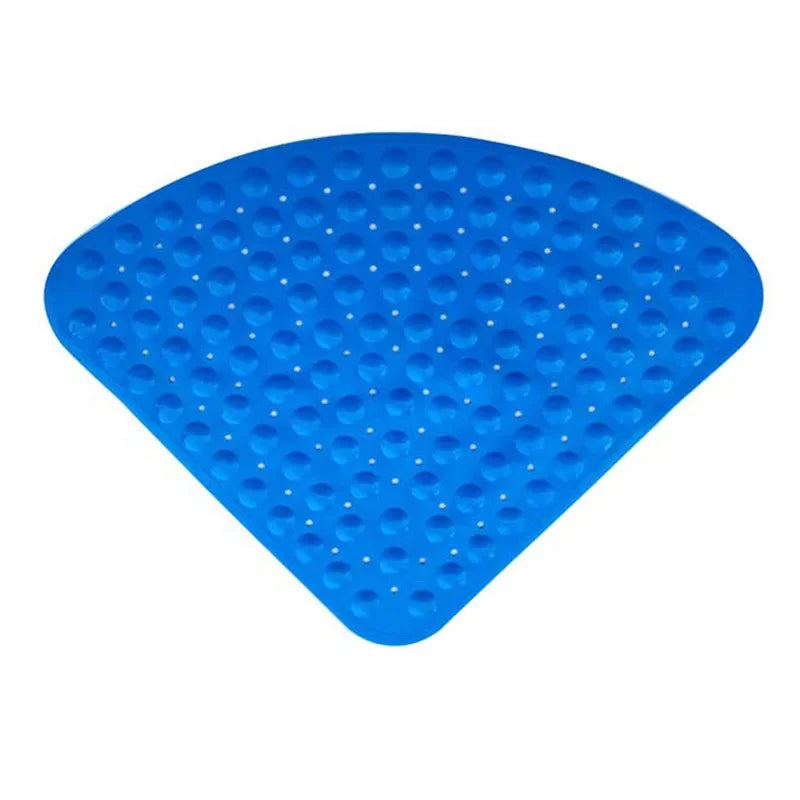 Washable Corner Shower Carpet Floor Mat Toilet PVC Shower Mat  Fan-shaped Suction Cup Anti-slip Pad Cushion