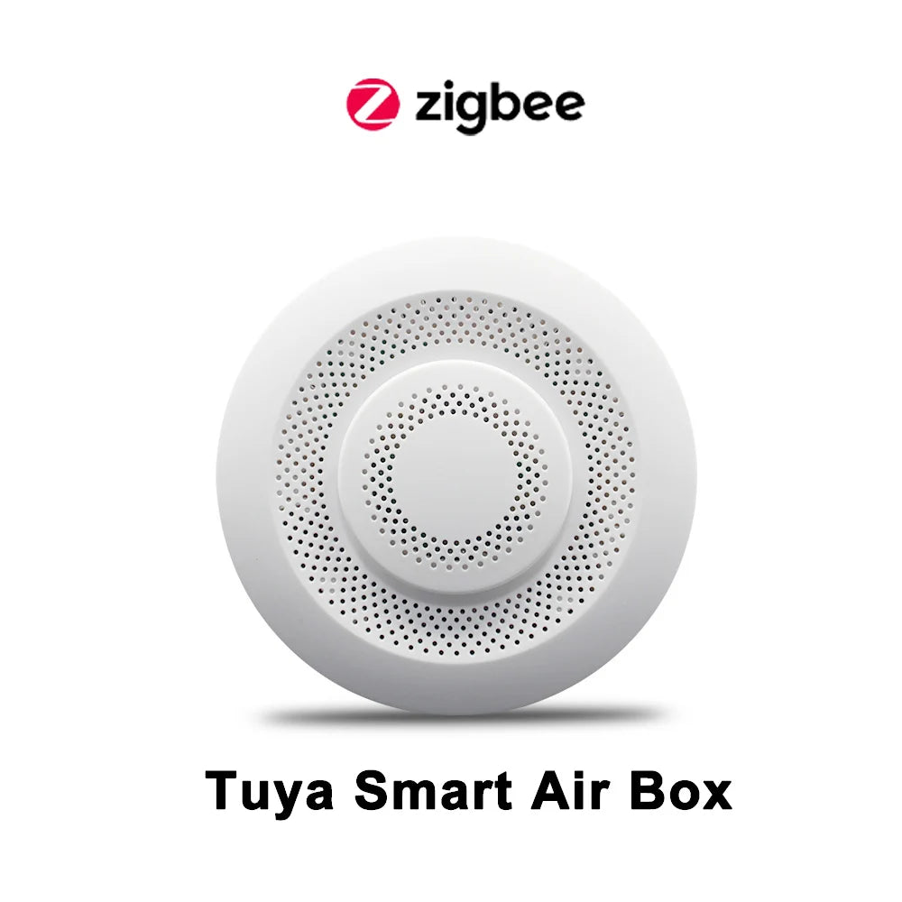 Smart Tuya Zigbee WIFI 5 in 1 Airbox Formaldehyde VOC CO2 Temperature Humidity Detector App Control Smart Home Scene Linkage