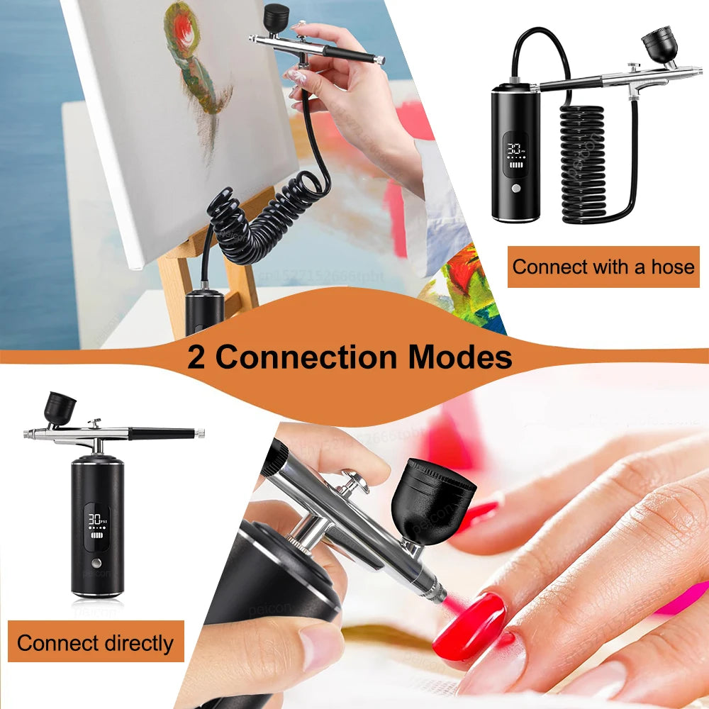 Airbrush Nail with Compressor Portable handheld Airbrush Painting Airbrush Spray Tool for Painting Nails Cake Tattoo Makeup