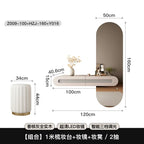 *Suspended dresser bedroom French light luxury small solid wood smart makeup mirror combination