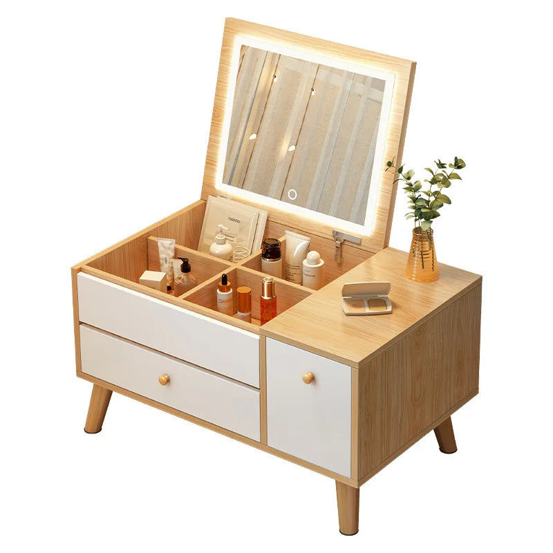 Dressing table Desk Small apartment ins style household bedroom Simple bay window Dresser Integrated cabinet Makeup table