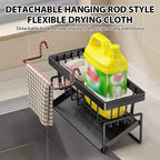 Kitchen Sink Drain Rack Organizer Plastic Desktop Self-draining Sink Shelf Soap Sponge Holder Dishcloth Towel Rack Filter Basket