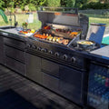 Customized Industrial Compact Outdoor Kitchen Set Gas Grill & Storage Cabinet for Small Patio & Apartment Balconies