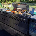 Customized Industrial Compact Outdoor Kitchen Set Gas Grill & Storage Cabinet for Small Patio & Apartment Balconies
